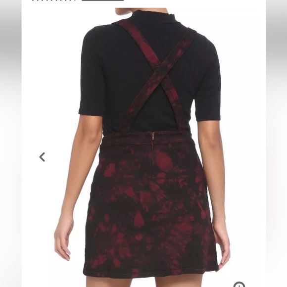 Hot Topic Black & Red Tie-Dye Denim Skirtall Size Small - Picture 2 of 9